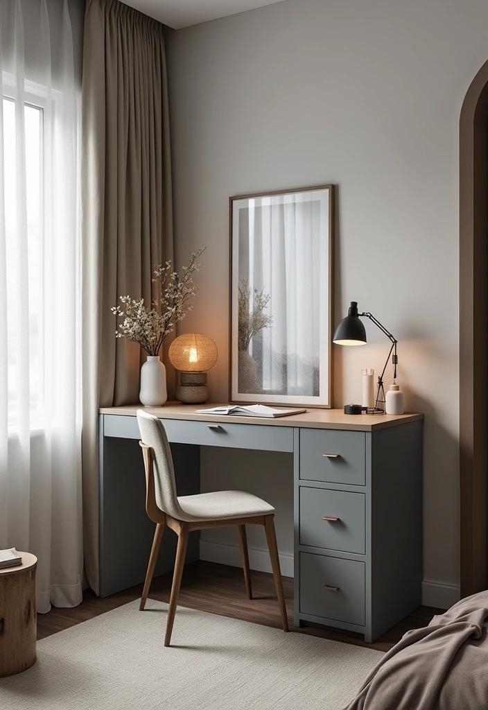 12 Trendy Gray Bedroom Furniture Pieces You Didn't Know You Needed (Check Out #3!) - 12. Gray Study Desk