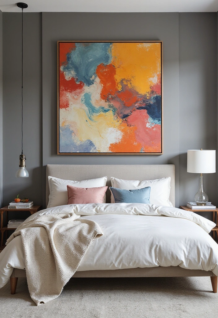 13 Bedroom Wall Art Ideas That'll Make Your Space Feel Like a Cozy Retreat! - 4. Abstract Art for a Modern Touch