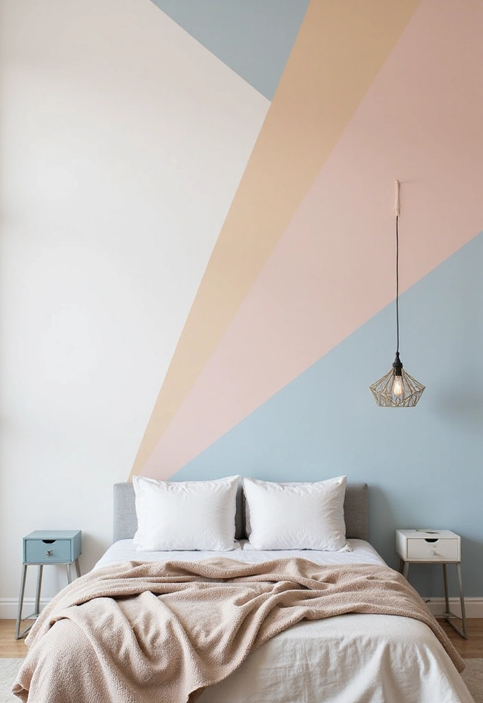 13 Bedroom Wall Art Ideas That'll Make Your Space Feel Like a Cozy Retreat! - 8. Geometric Wall Decals for a Modern Edge