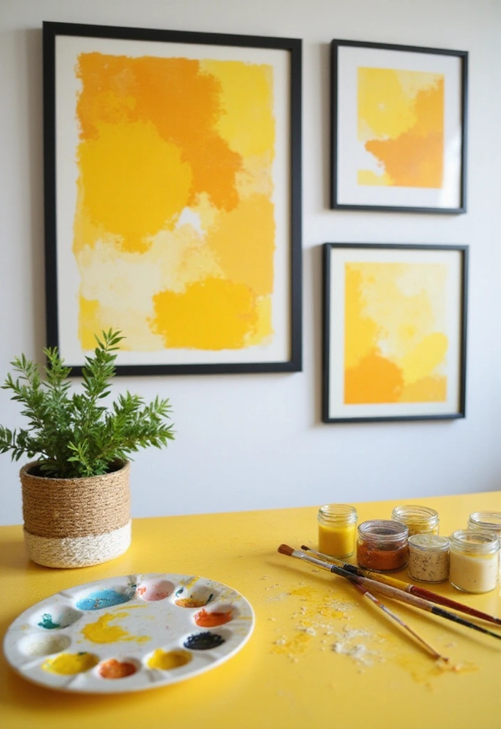 13 Easy DIY Yellow Decor Ideas That'll Make You Say, 'Why Didn't I Think of That?' - 1. Sunny Yellow Wall Art