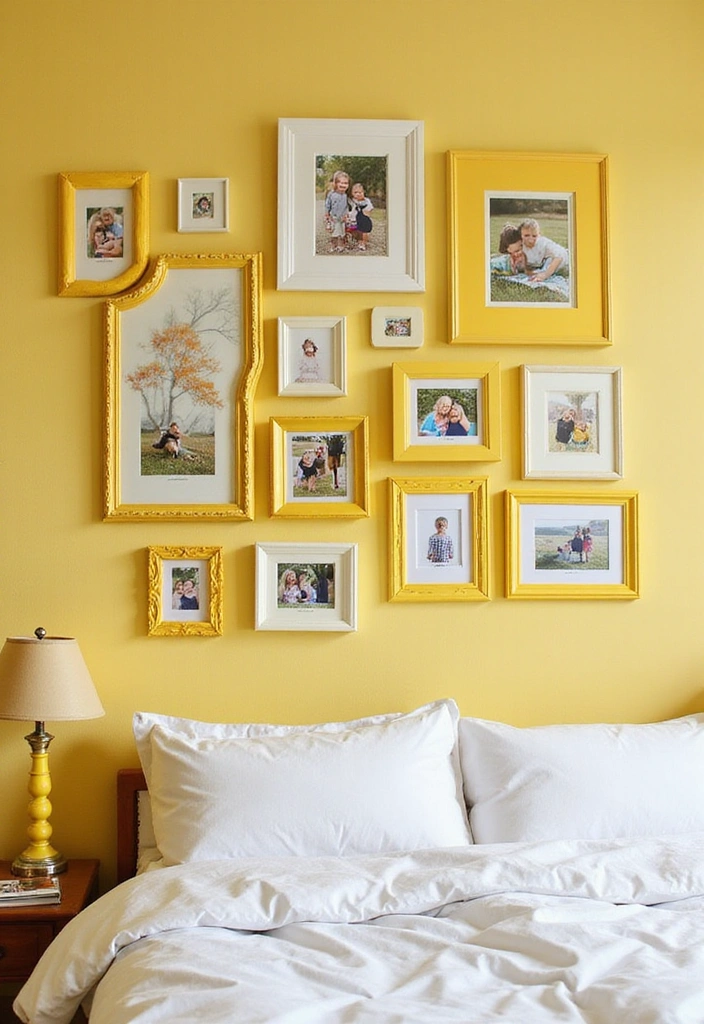 13 Easy DIY Yellow Decor Ideas That'll Make You Say, 'Why Didn't I Think of That?' - 10. DIY Yellow Picture Frames
