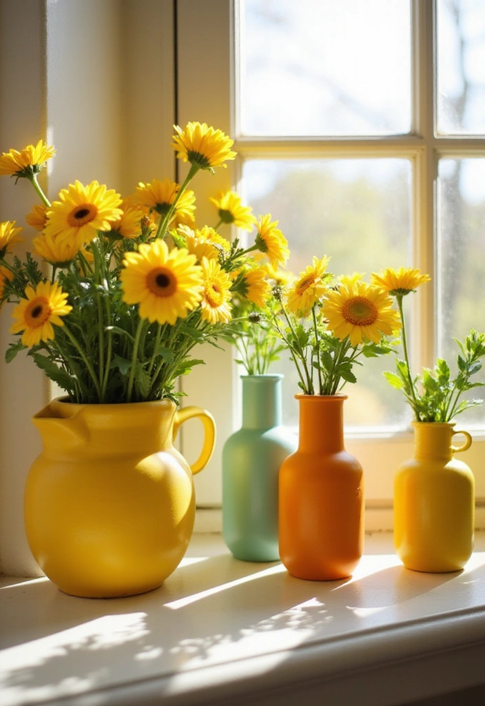 13 Easy DIY Yellow Decor Ideas That'll Make You Say, 'Why Didn't I Think of That?' - 3. DIY Yellow Flower Vases