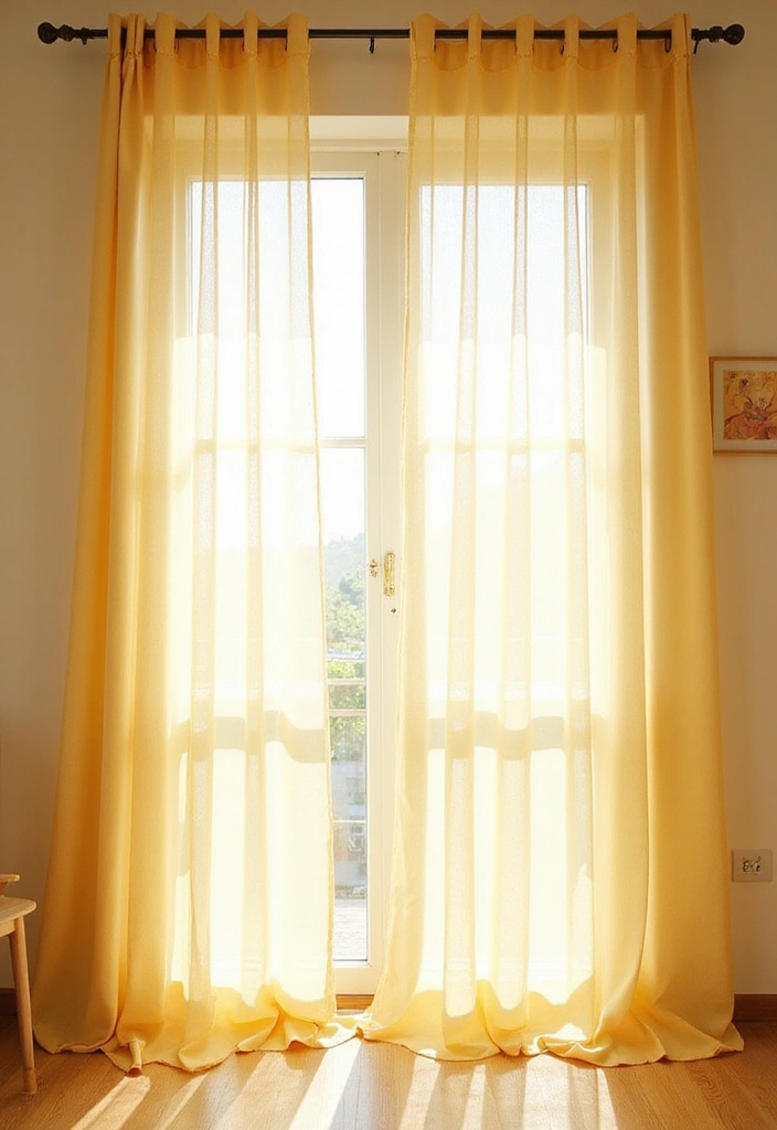 13 Easy DIY Yellow Decor Ideas That'll Make You Say, 'Why Didn't I Think of That?' - 5. Yellow Curtain Magic