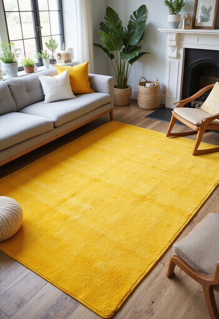 13 Easy DIY Yellow Decor Ideas That'll Make You Say, 'Why Didn't I Think of That?' - 6. Whimsical Yellow Rugs