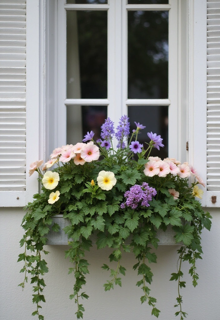 14 Colorful Window Box Flower Combinations That Will Brighten Your Day (Don't Miss #9!) - 4. Pastel Perfection