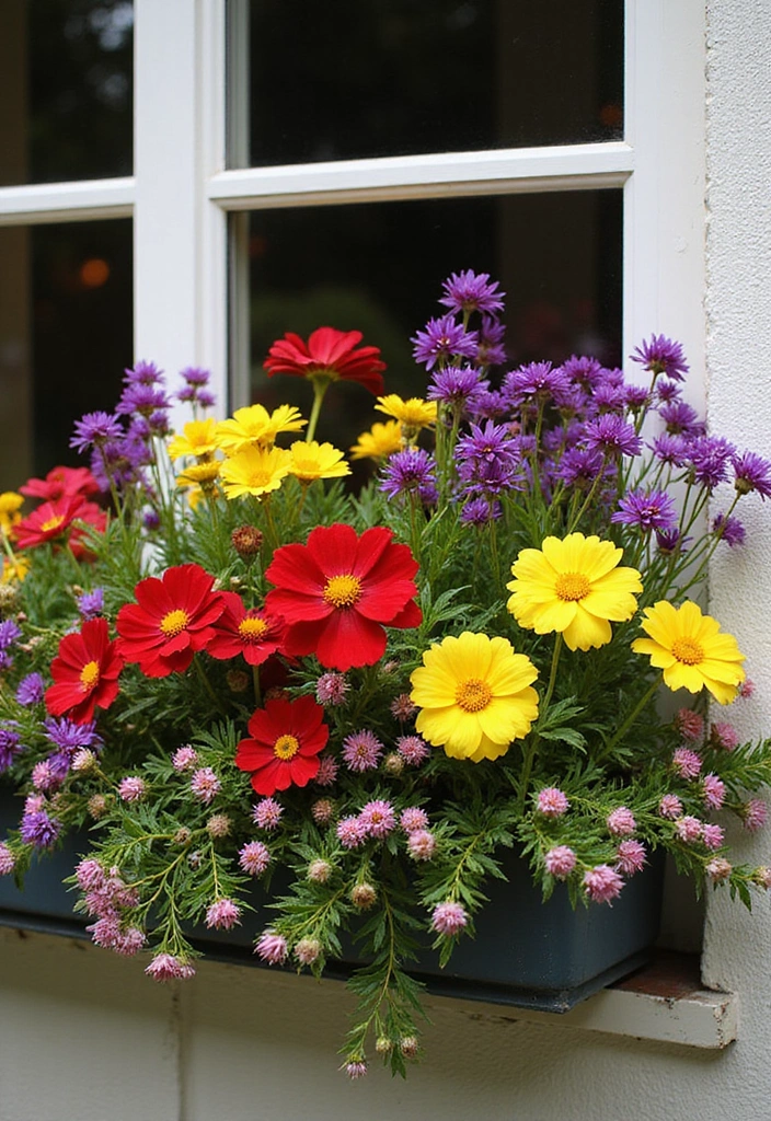 14 Colorful Window Box Flower Combinations That Will Brighten Your Day (Don't Miss #9!) - 5. Bold and Bright