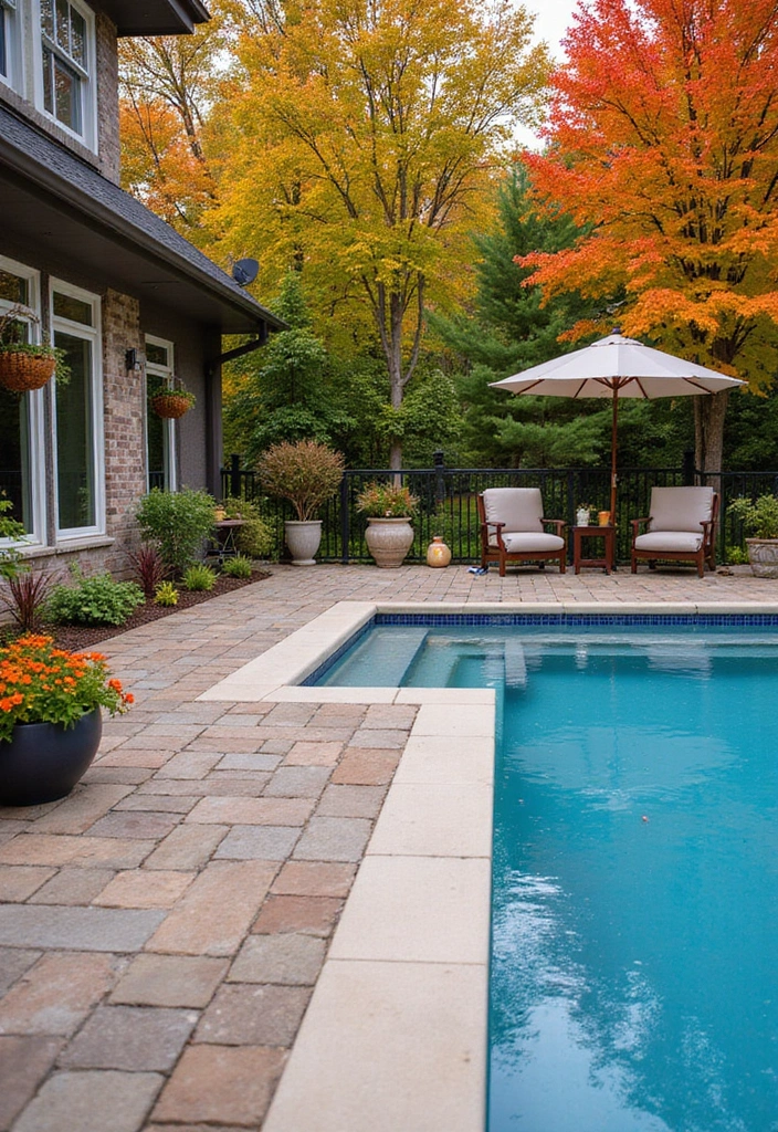 14 Gorgeous Pool Deck Designs That Will Turn Your Small Pool into a Relaxation Hub! - 13. Seasonal Decor