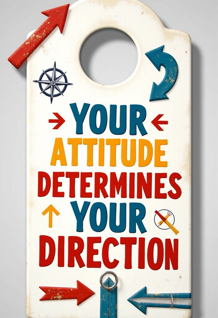 14 Motivational Door Hangers That Will Inspire Your Students Daily (You’ll Love #3!) - 14. 'Your Attitude Determines Your Direction' Door Hanger