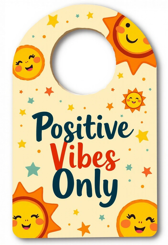 14 Motivational Door Hangers That Will Inspire Your Students Daily (You’ll Love #3!) - 2. 'Positive Vibes Only' Door Hanger