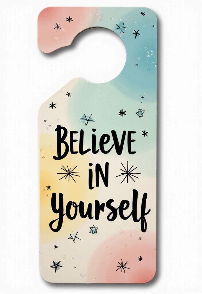 14 Motivational Door Hangers That Will Inspire Your Students Daily (You’ll Love #3!) - 4. 'Believe in Yourself' Door Hanger