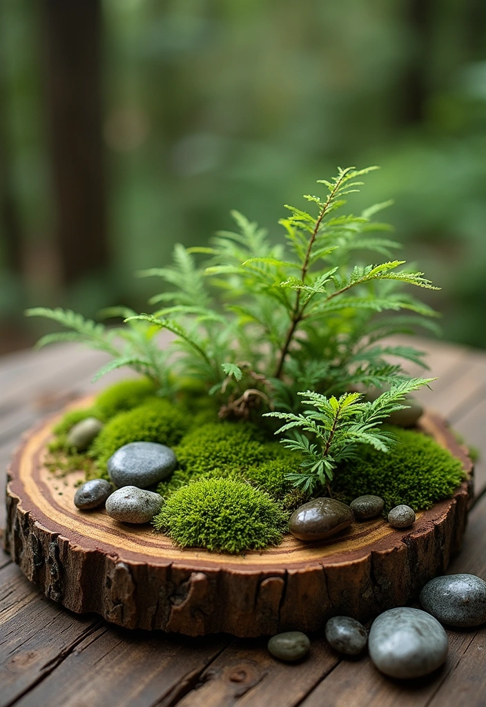 14 Seasonal Centerpiece Ideas That Will Make Your Home A Holiday Wonderland (You’ll Love #6!) - 10. Earthy Woodland Arrangement