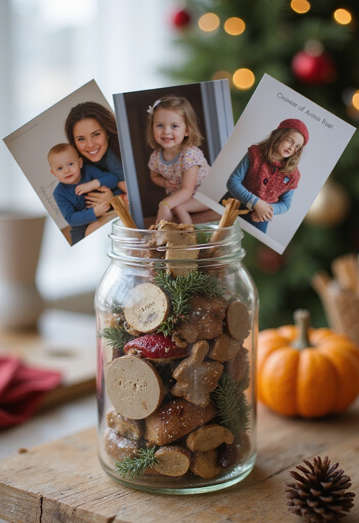 14 Seasonal Centerpiece Ideas That Will Make Your Home A Holiday Wonderland (You’ll Love #6!) - 14. Personalized Family Centerpiece