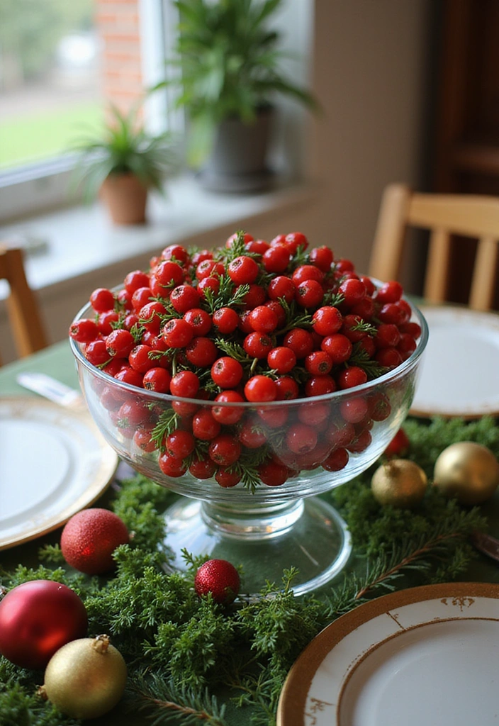14 Seasonal Centerpiece Ideas That Will Make Your Home A Holiday Wonderland (You’ll Love #6!) - 3. Bright Berry Burst