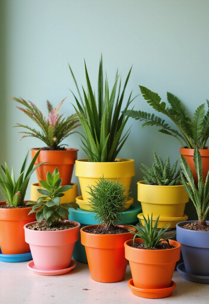 14 Vintage Flower Pot Designs That Will Bring Timeless Charm to Your Home! - 10. Retro Plastic Planters
