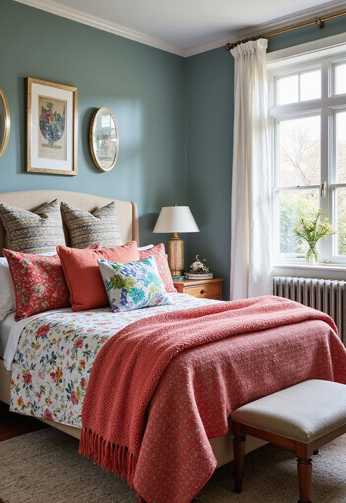 15 Aesthetic Bedding Combos That'll Transform Your Bedroom Into a Dreamy Retreat! - 10. Eclectic Fusion