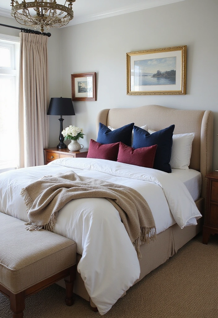 15 Aesthetic Bedding Combos That'll Transform Your Bedroom Into a Dreamy Retreat! - 14. Classic Elegance