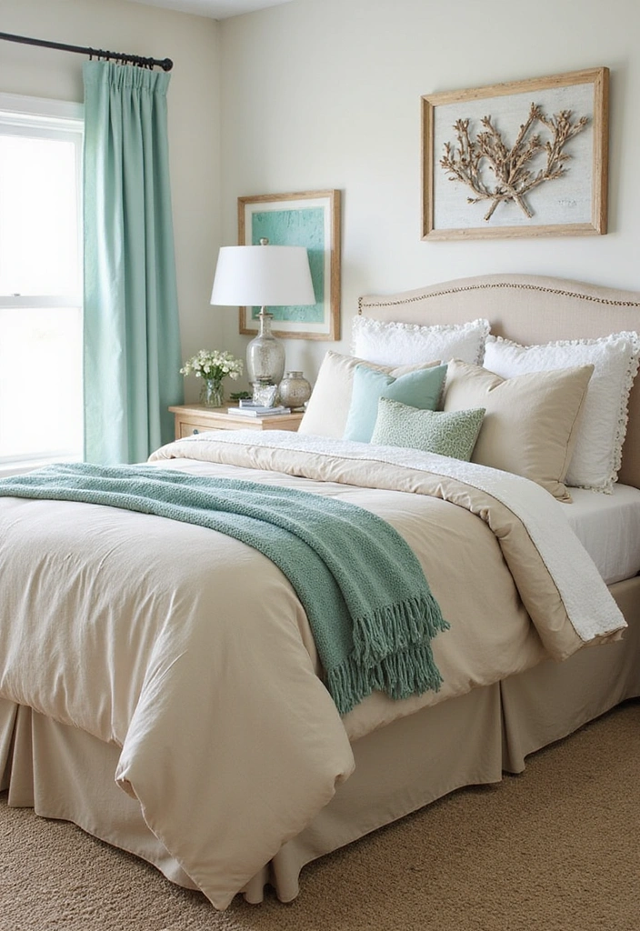 15 Aesthetic Bedding Combos That'll Transform Your Bedroom Into a Dreamy Retreat! - 2. Coastal Calm