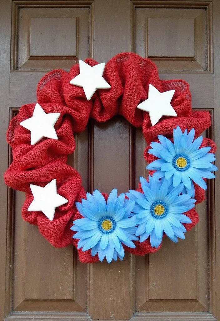 15 DIY Patriotic Crafts That’ll Transform Your Home into a Red, White, and Blue Wonderland (Check Out #9!) - 1. Star-Spangled Banner Wreath
