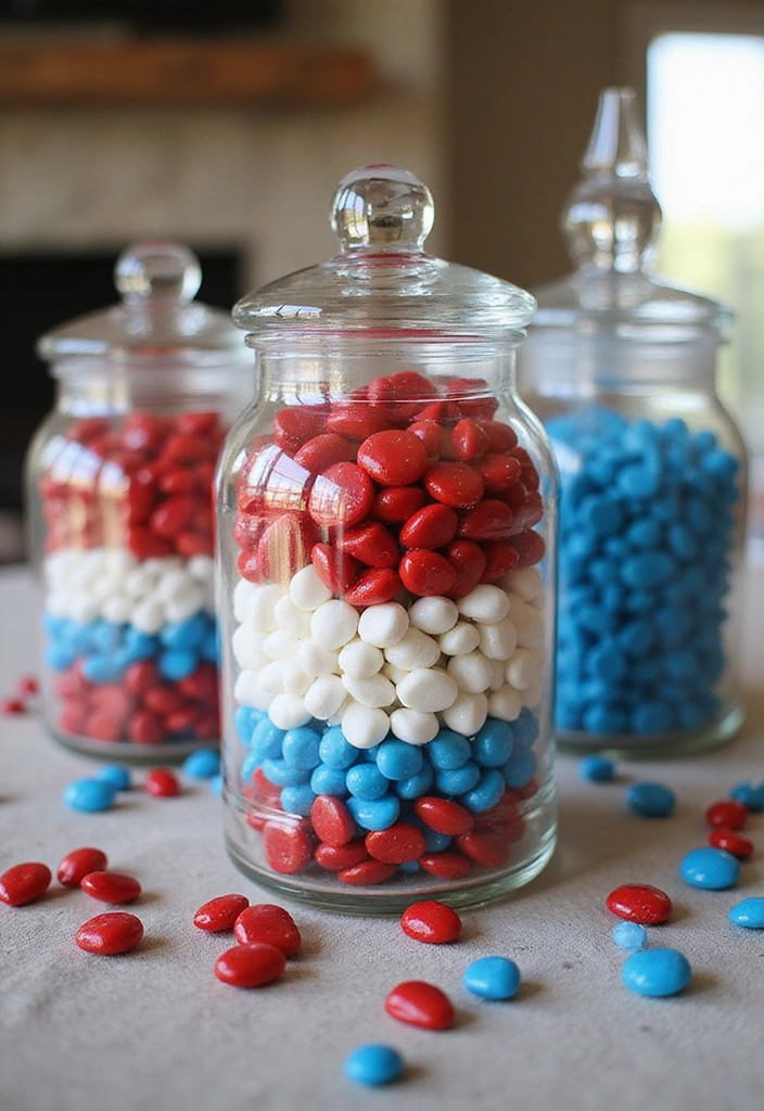 15 DIY Patriotic Crafts That’ll Transform Your Home into a Red, White, and Blue Wonderland (Check Out #9!) - 12. Decorative Apothecary Jars