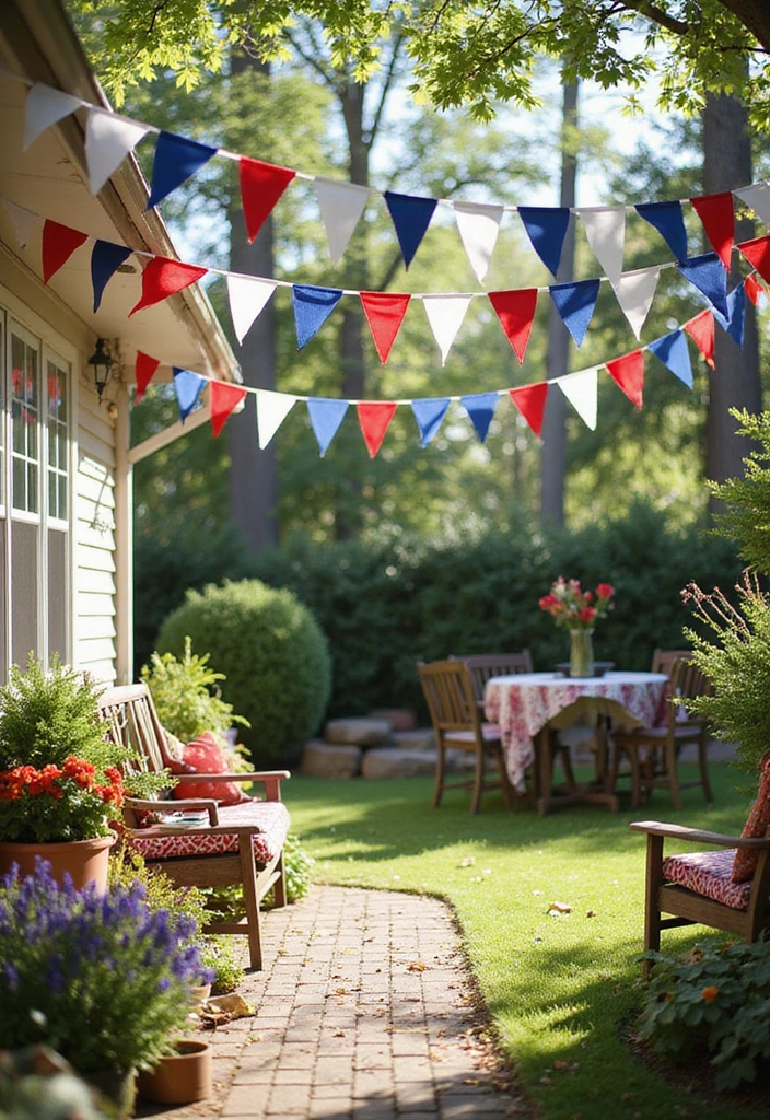 15 DIY Patriotic Crafts That’ll Transform Your Home into a Red, White, and Blue Wonderland (Check Out #9!) - 4. DIY Bunting