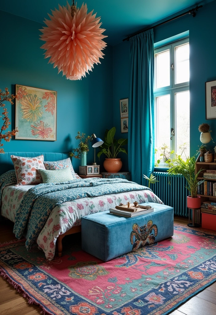 15 Dreamy Blue Bedroom Decor Ideas for a Tranquil Oasis (You’ll Love #9!) - 11. Eclectic Styles with Mixed Blues