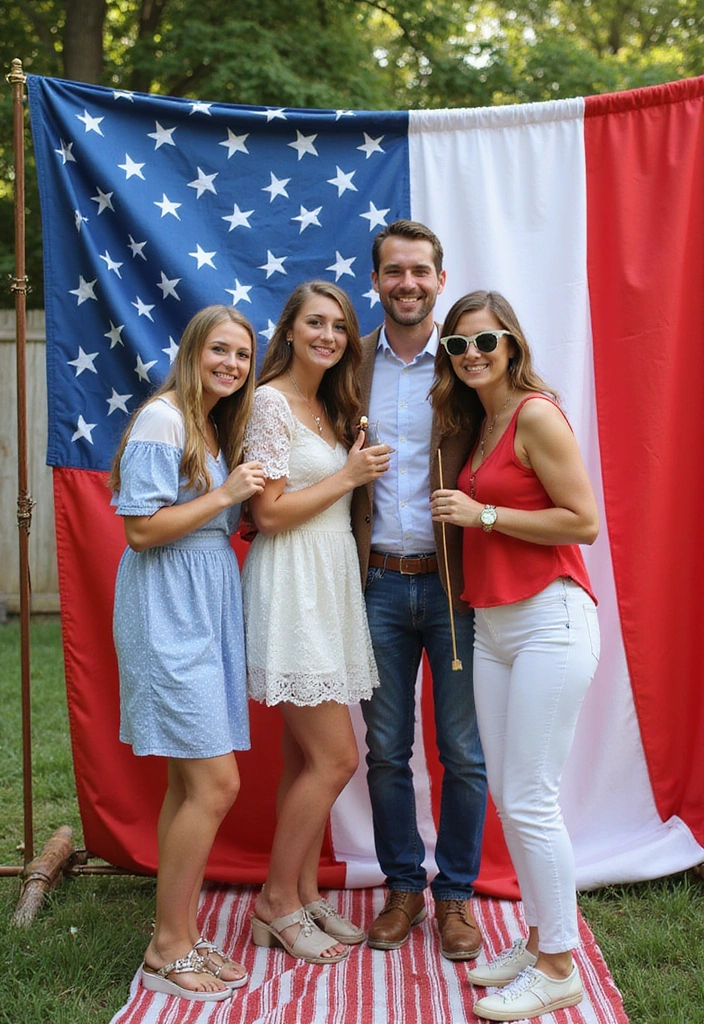 15 Easy 4th of July Decor Ideas That Will Impress Your Guests (And Your Neighbors!) - 14. DIY Patriotic Photo Booth
