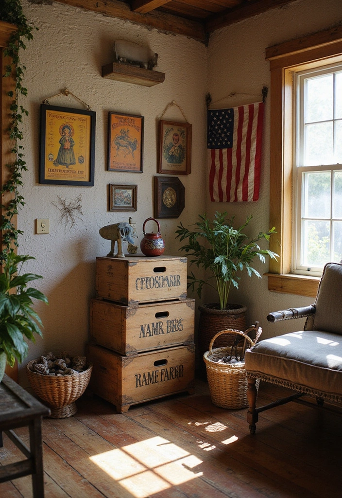 15 Easy 4th of July Decor Ideas That Will Impress Your Guests (And Your Neighbors!) - 15. Vintage Americana Decor