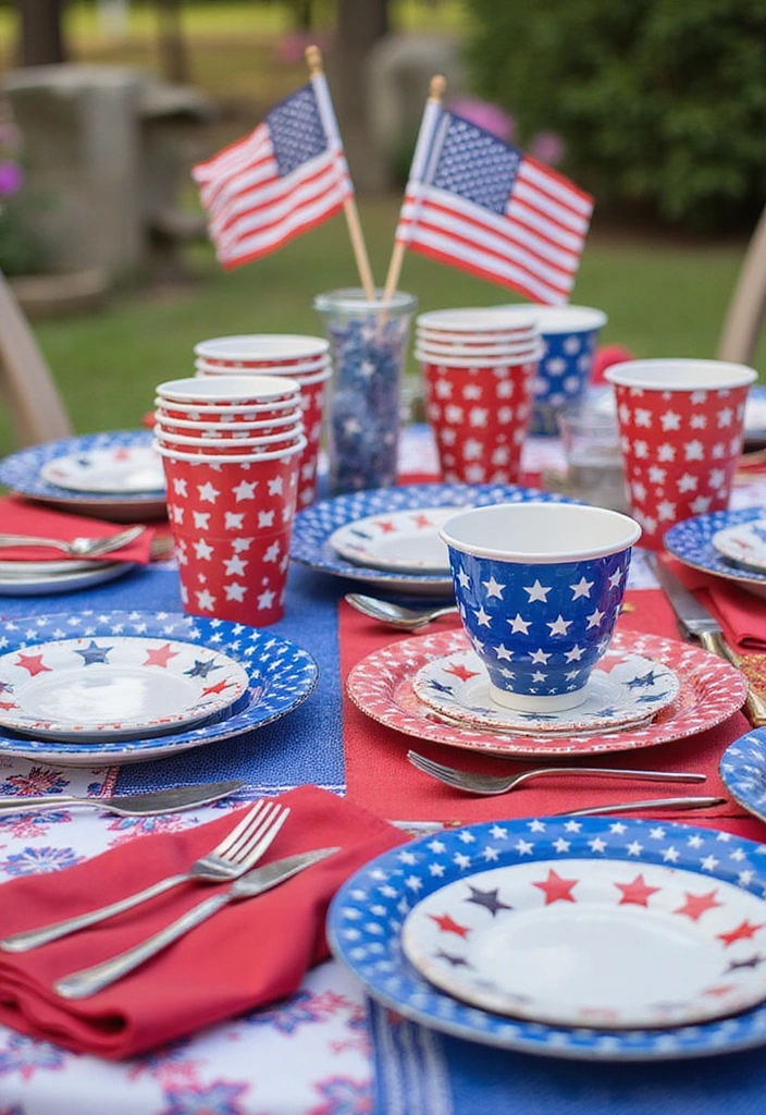 15 Easy 4th of July Decor Ideas That Will Impress Your Guests (And Your Neighbors!) - 6. Festive Tableware
