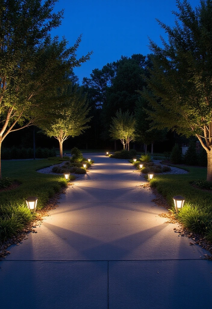 15 Eye-Catching Landscape Designs for Your Driveway (Prepare to Be Inspired by #7!) - 12. Driveway Lights