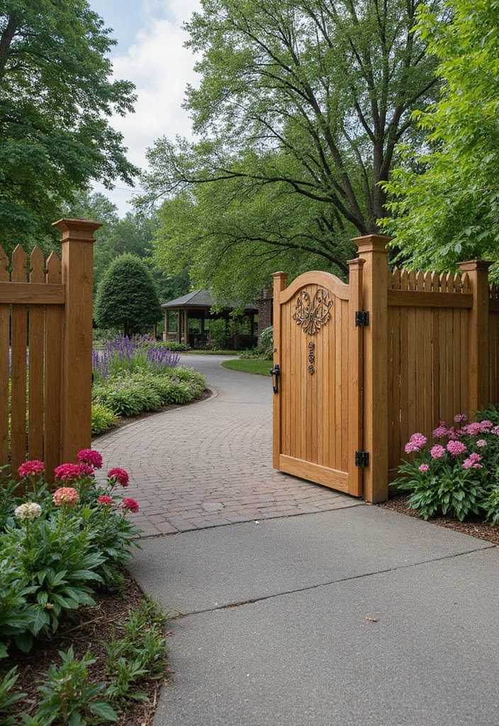 15 Eye-Catching Landscape Designs for Your Driveway (Prepare to Be Inspired by #7!) - 15. Driveway Fencing
