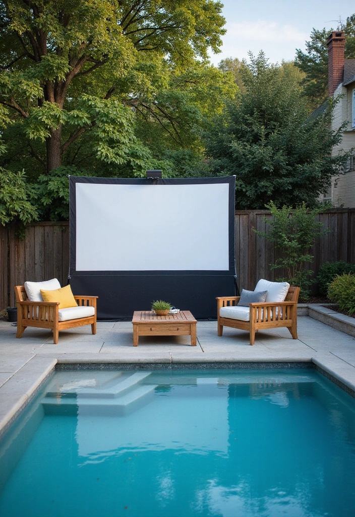 15 Gorgeous Ways to Decorate Your Above Ground Pool Area for Ultimate Relaxation! - 15. Outdoor Entertainment System