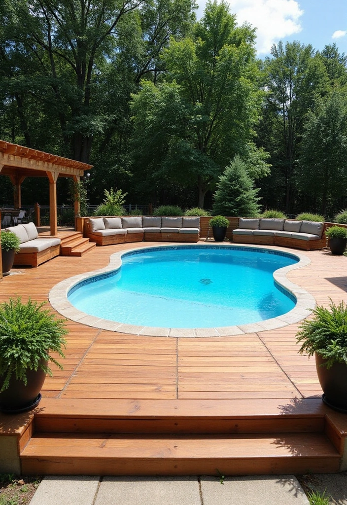 15 Gorgeous Ways to Decorate Your Above Ground Pool Area for Ultimate Relaxation! - 2. Elegant Poolside Deck