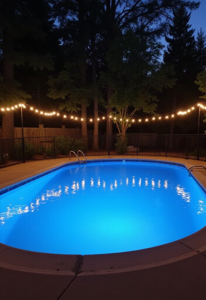 15 Gorgeous Ways to Decorate Your Above Ground Pool Area for Ultimate Relaxation! - 3. Mood Lighting