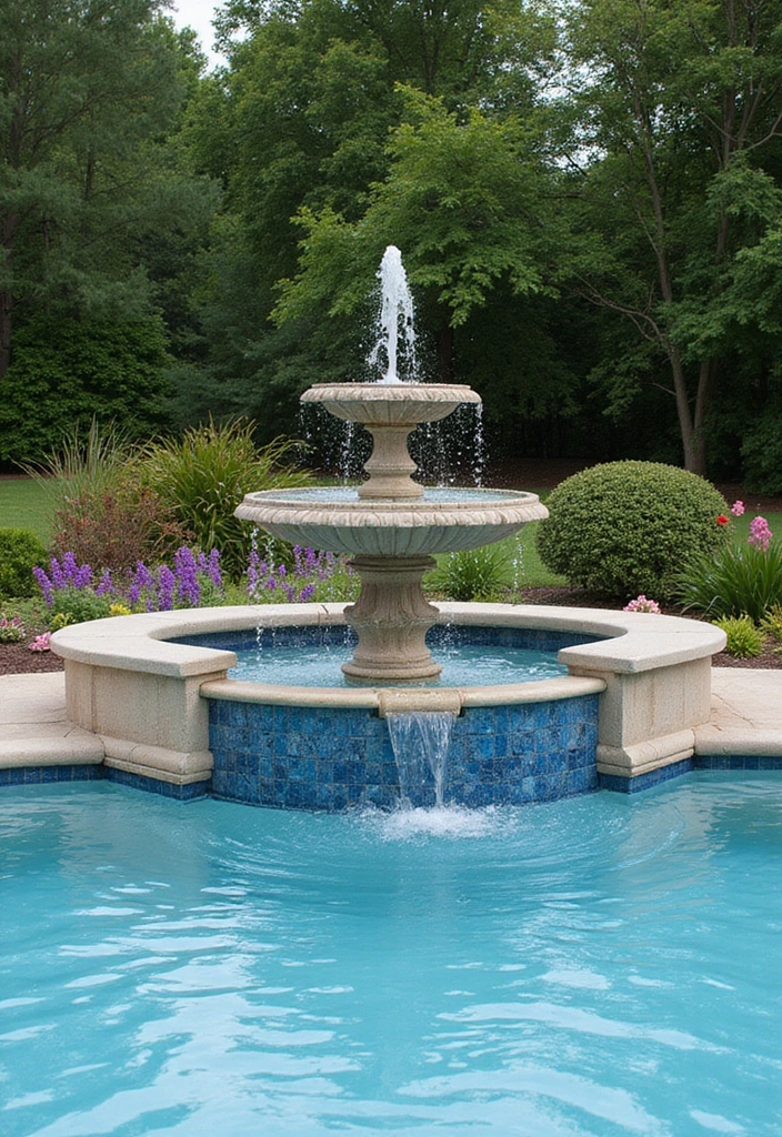 15 Gorgeous Ways to Decorate Your Above Ground Pool Area for Ultimate Relaxation! - 7. Water Features