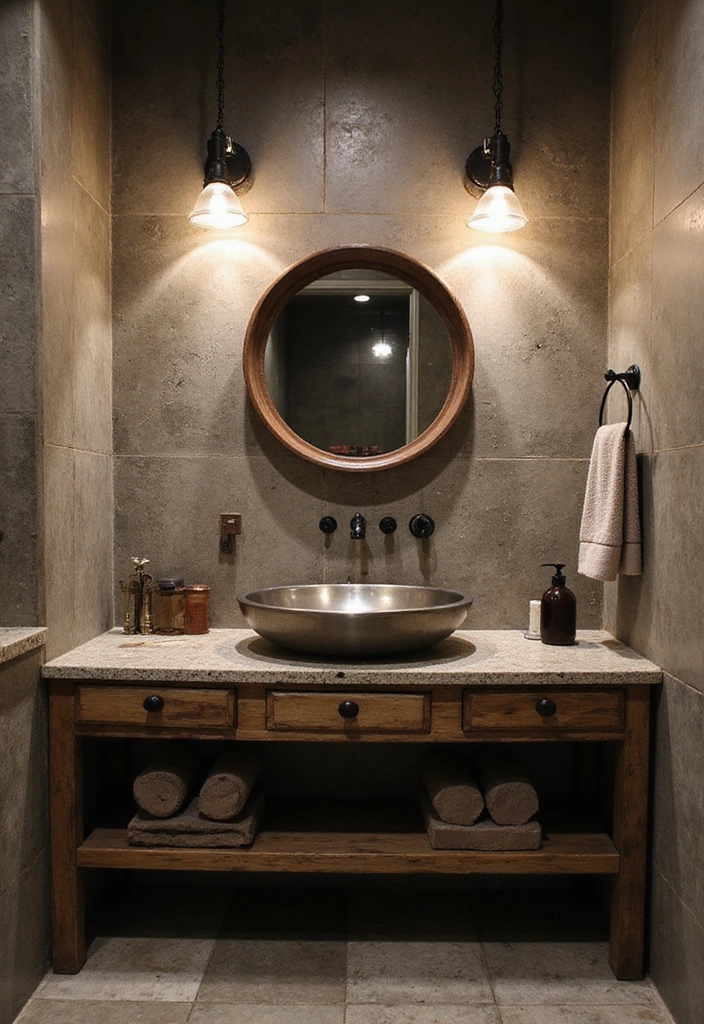 15 Stunning Bathroom Sink Designs That Will Transform Your Space (You Won't Believe #7!) - 14. Industrial Vibes: Metal Sinks