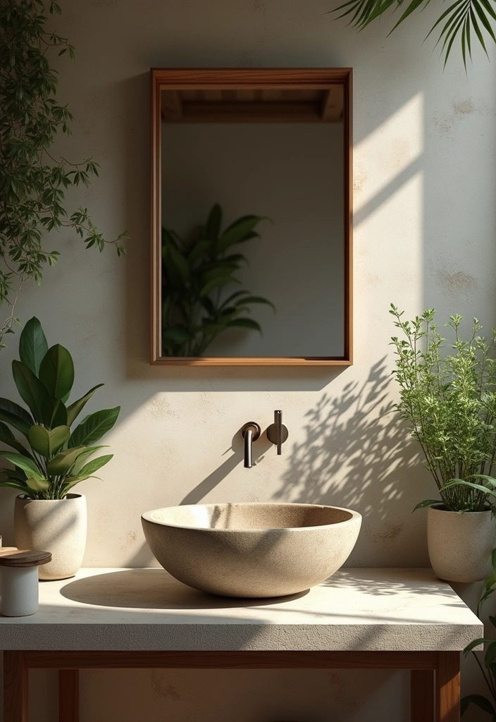 15 Stunning Bathroom Sink Designs That Will Transform Your Space (You Won't Believe #7!) - 4. Nature-Inspired: Stone Sinks