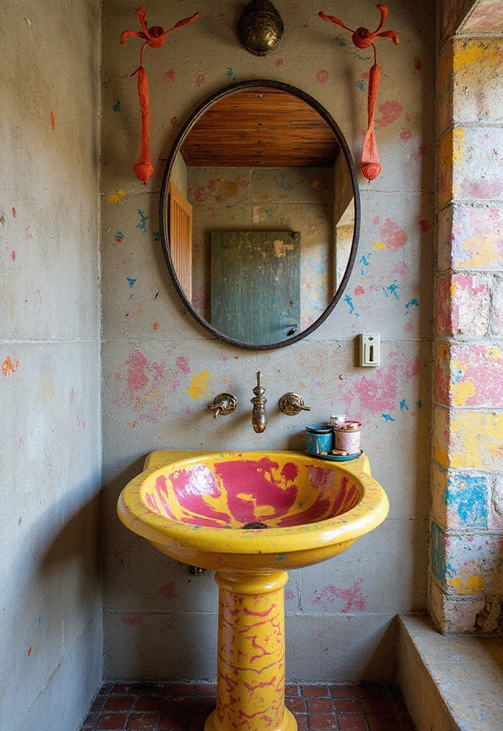 15 Stunning Bathroom Sink Designs That Will Transform Your Space (You Won't Believe #7!) - 5. Bold Colors: Statement Sinks