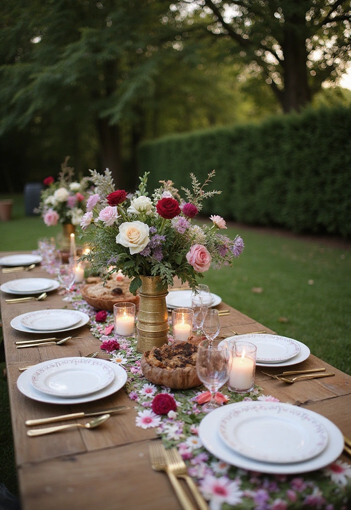 15 Stunning Summer Tablescapes That'll Make Your Guests Say 'Wow!' - 12. Elegant Floral Wonderland