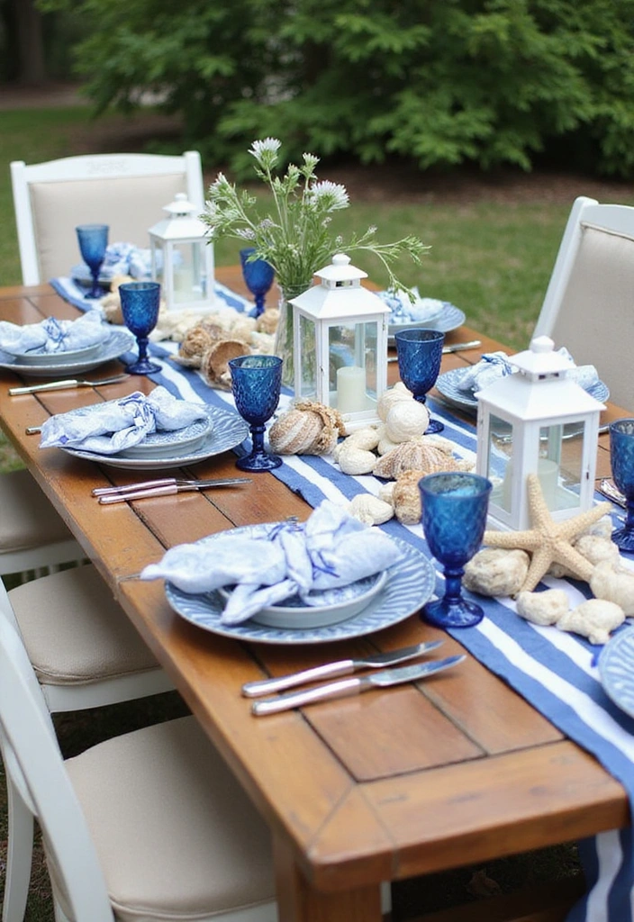 15 Stunning Summer Tablescapes That'll Make Your Guests Say 'Wow!' - 9. Nautical Vibes