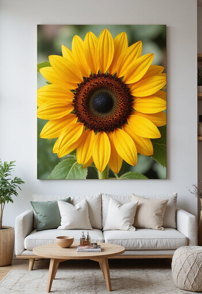 15 Stunning Sunflower Wall Art Ideas That Will Brighten Your Home Instantly! - 1. Vibrant Canvas Paintings