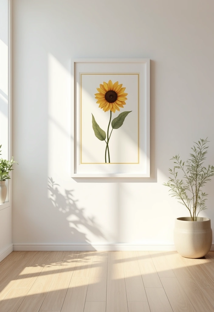 15 Stunning Sunflower Wall Art Ideas That Will Brighten Your Home Instantly! - 10. Minimalist Sunflower Art