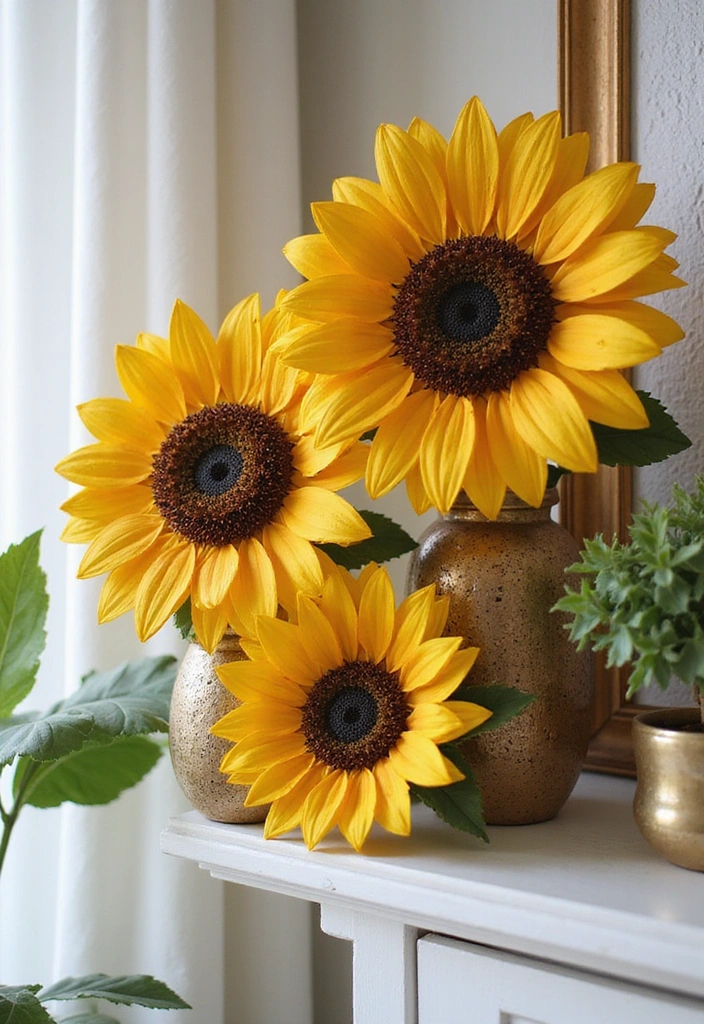 15 Stunning Sunflower Wall Art Ideas That Will Brighten Your Home Instantly! - 12. Sunflower Sculptures