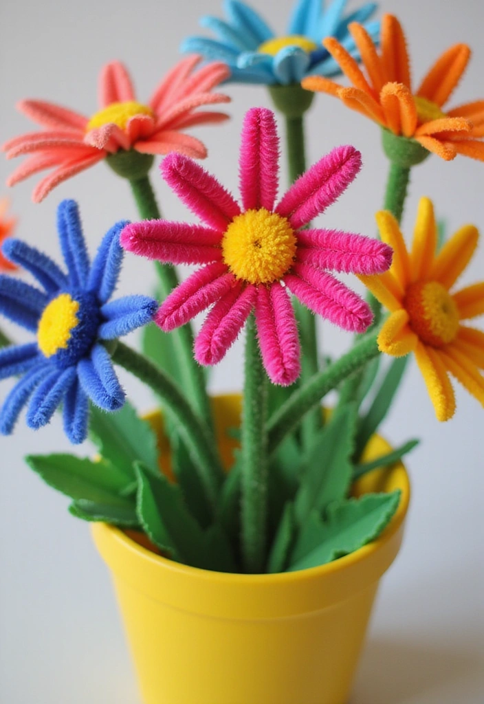 18 Fun Pipe Cleaner Flower Activities That Will Keep Your Kids Busy for Hours! - 1. Classic Pipe Cleaner Daisies