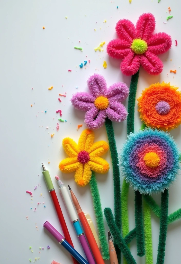 18 Fun Pipe Cleaner Flower Activities That Will Keep Your Kids Busy for Hours! - 15. Pipe Cleaner Flower Painting