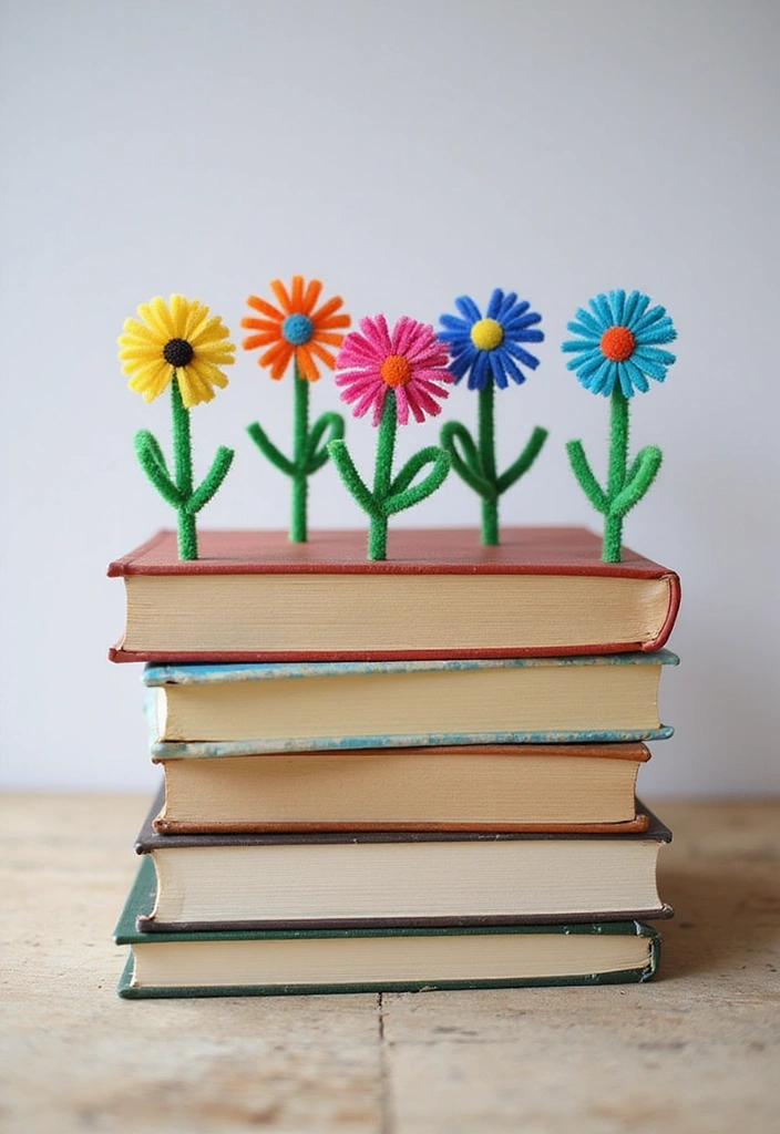 18 Fun Pipe Cleaner Flower Activities That Will Keep Your Kids Busy for Hours! - 5. Pipe Cleaner Flower Bookmarks
