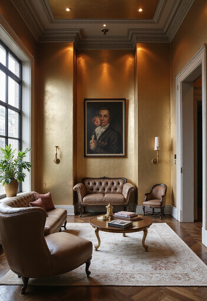 20 Stunning Textured Wall Ideas That Will Transform Your Space (You Won't Believe #8!) - 10. Metallic Finishes