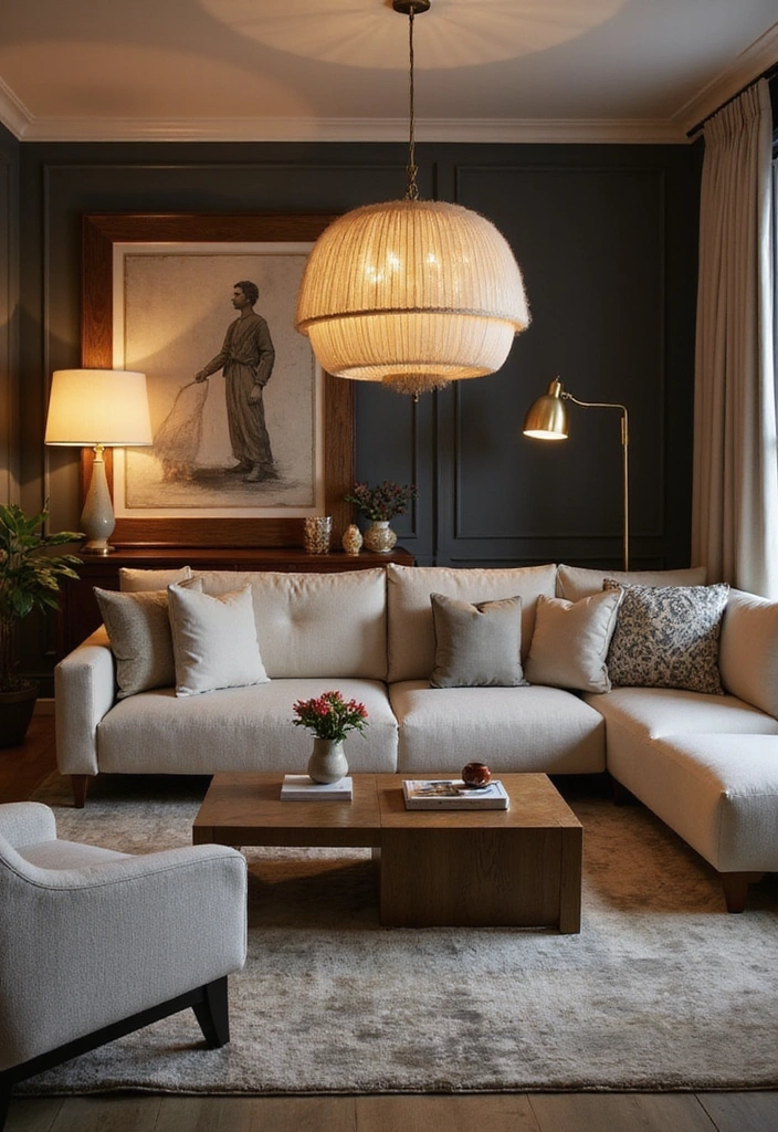 50 Living Room Ideas That Will Transform Your Space (Wait Until You See #27!) - 13. Statement Lighting