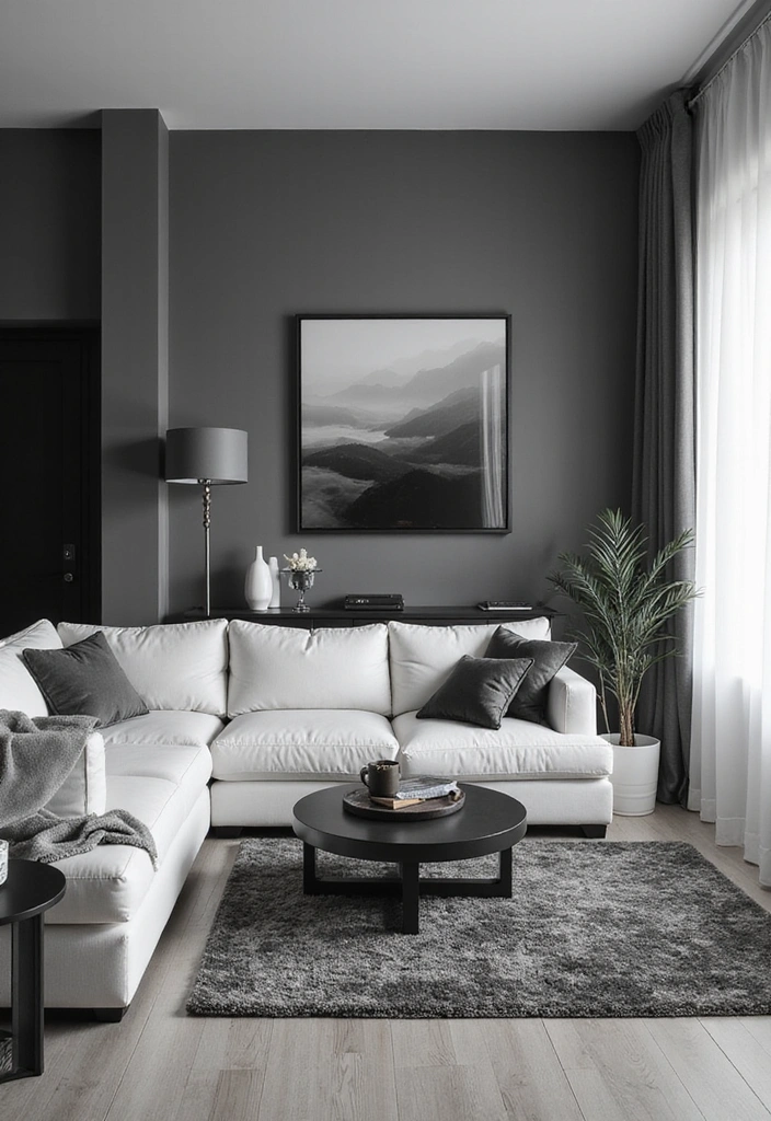 50 Living Room Ideas That Will Transform Your Space (Wait Until You See #27!) - 16. Monochrome Magic