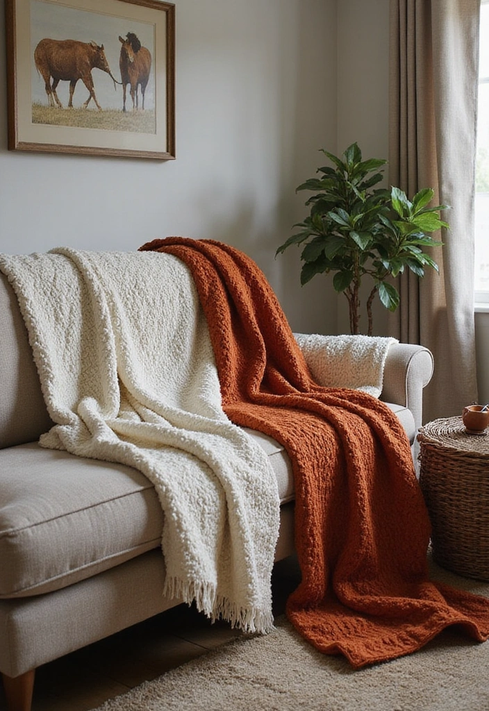 50 Living Room Ideas That Will Transform Your Space (Wait Until You See #27!) - 16. Textured Throws
