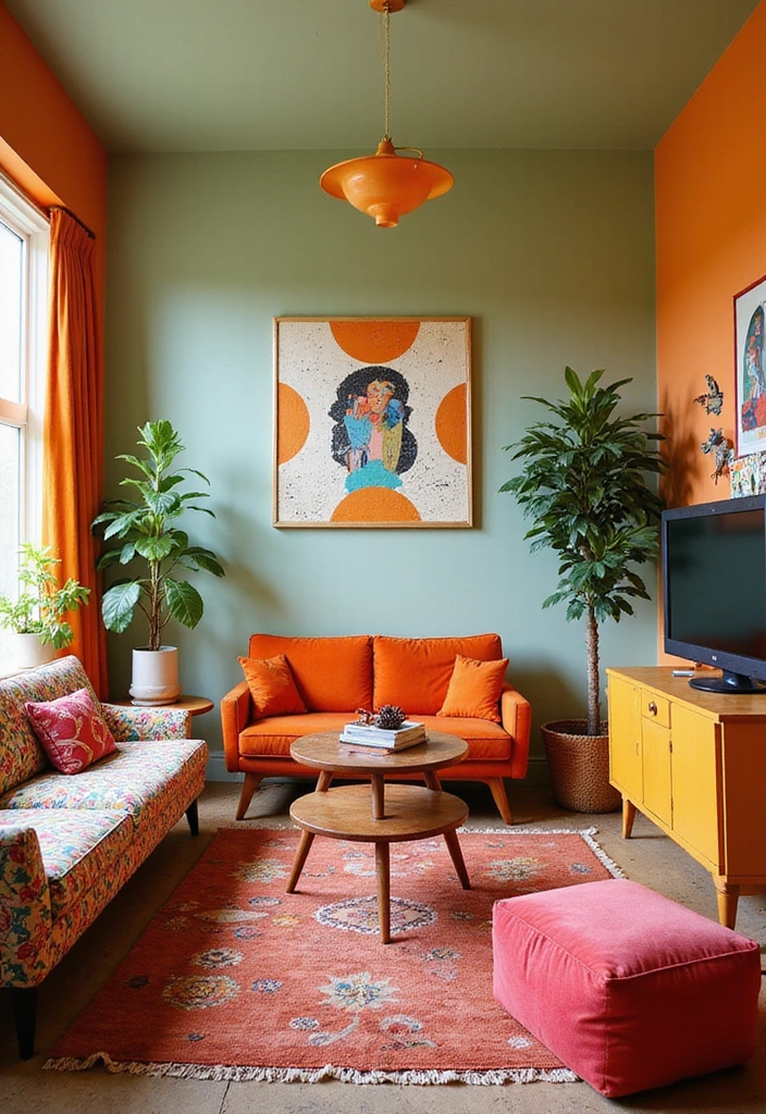 50 Living Room Ideas That Will Transform Your Space (Wait Until You See #27!) - 20. Retro Revival